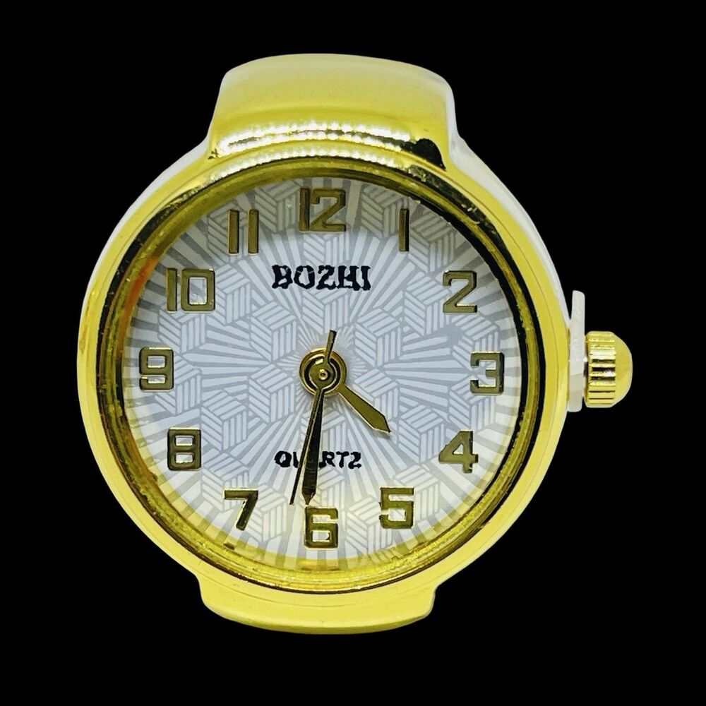 BOZHI Ring Watch Gold Design With Crystals New